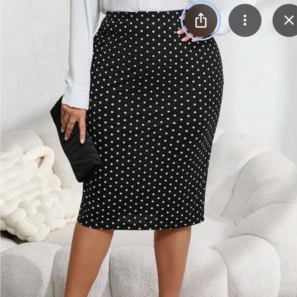 Torrid Black and White Polka Dot Pencil Skirt
